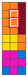 The same answer grid with only two cells outlined in red.